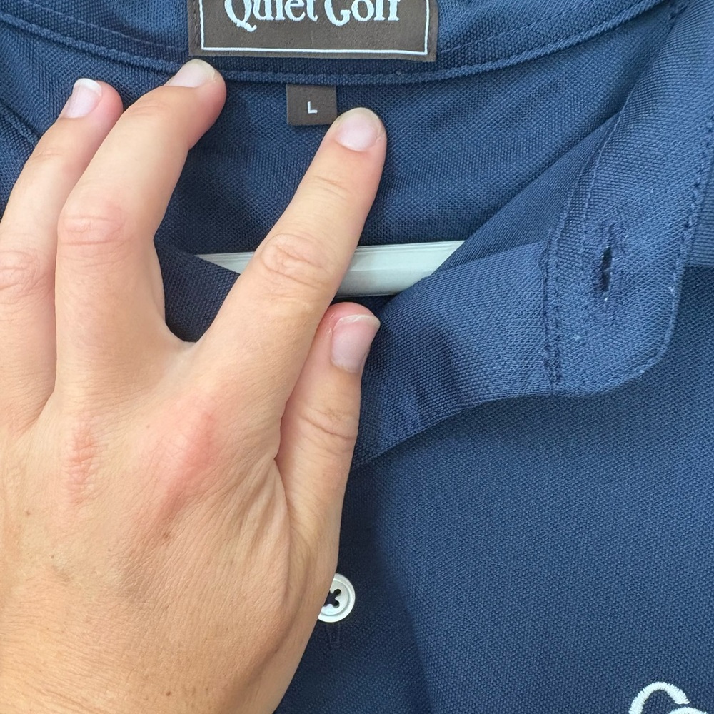 Men's NWOT Quiet Golf Navy Long Sleeve Polo Shirt - Picture 3 of 4